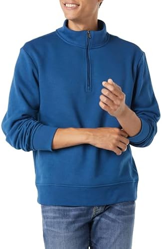 Amazon Essentials Men's Long-Sleeve Quarter-Zip Pullover Fleece Sweatshirt, Teal Blue, XX-Large