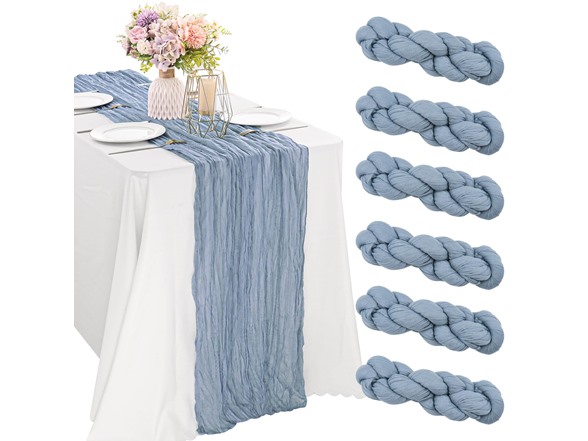 6 Pieces 10FT Cheesecloth Table Runner