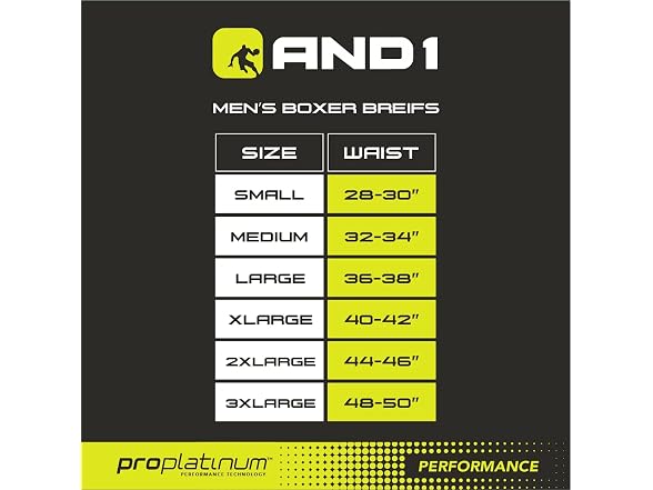And1 Men (32-34) Pro Platinum Performance Briefs