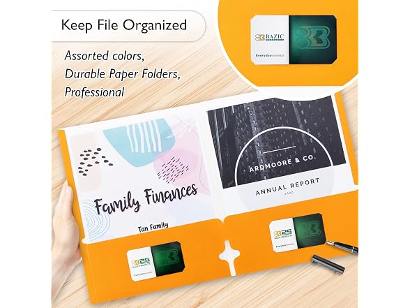 BAZIC PRODUCTS BAZIC Products 2 Pockets Paper Folder