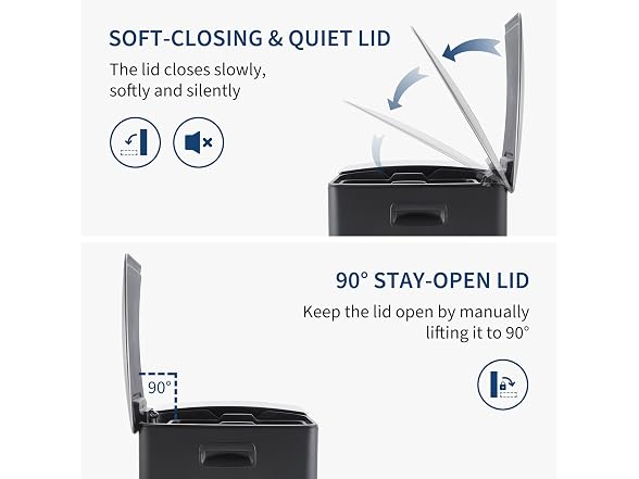 PrecisionAuto Step-On Recycling Bin Blac