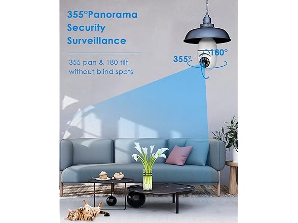 OFYOO 2K Light Bulb Security Camera