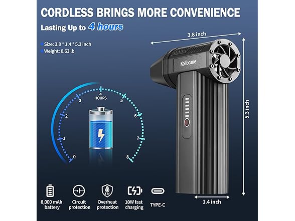 Compressed-Air-Duster Brushless Electric Air Blower