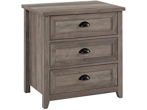 Walker Edison Hazel Modern Farmhouse 3 Drawer Nightstand