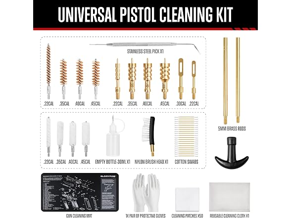 GLORYFIRE Gun Cleaning Kit w/ Mat
