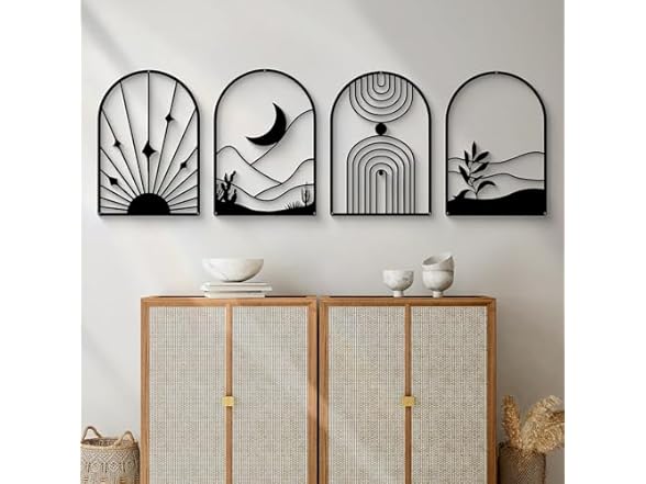 Glamativity Black Abstract Metal Art