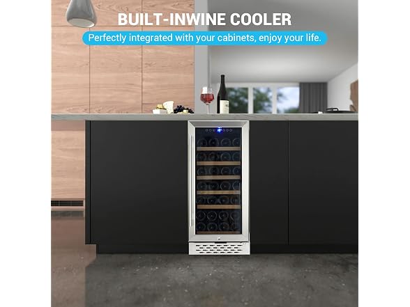 OUTLANE 15 Inch Wine Fridge - 28 Bottles Wine Coole