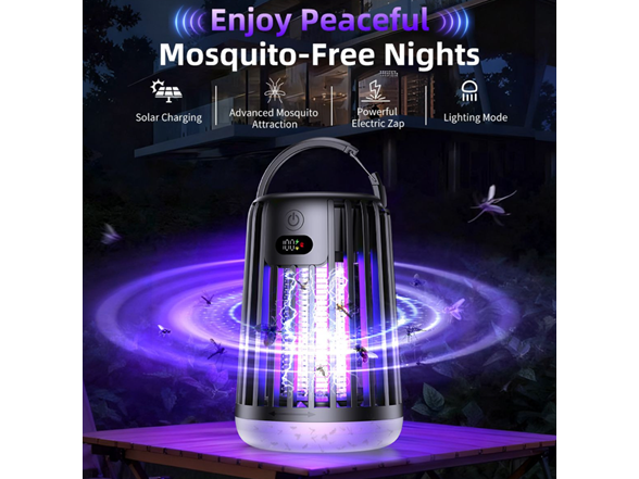 Seamless Outdoors UV Bug Zapper with Digital Display