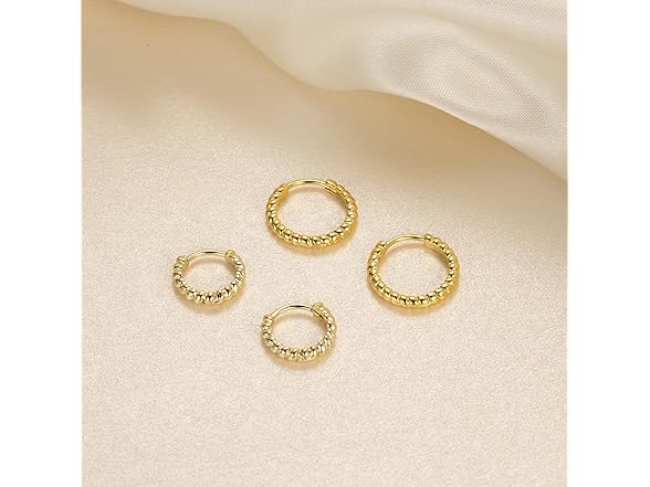 MOMELF Hoop Earrings Gold Twisted 16mm