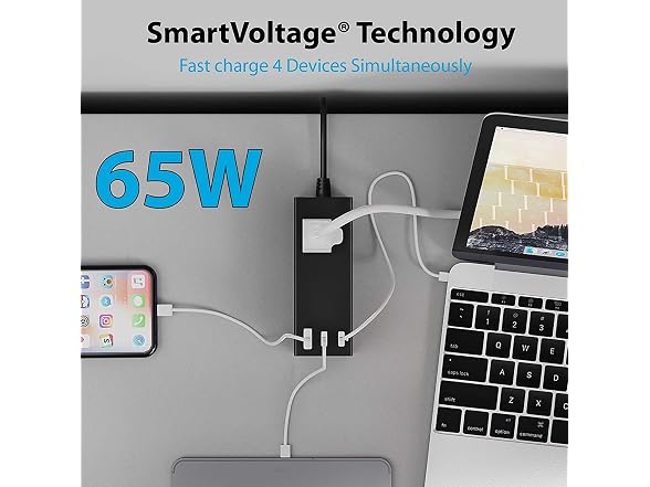 Ceptics 65W 3 Port PD 3.0 Ultra Compact Charger