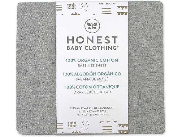 HonestBaby Organic Cotton Fitted Bassinet Sheet