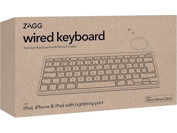 ZAGG Wired Keyboard with 18" Cable