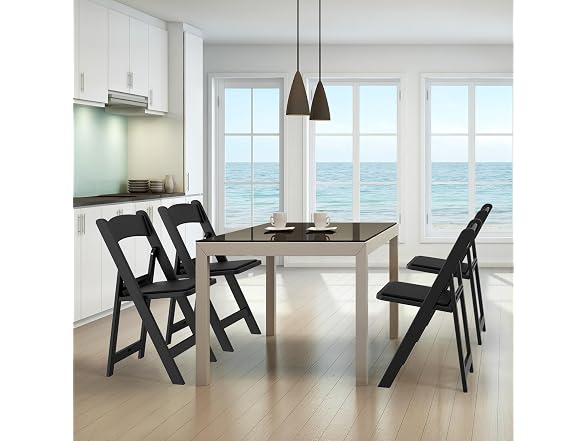VINGLI Resin Folding Chairs with Cushion 4pk - Gallery 2