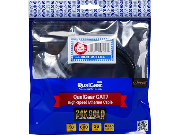 QualGear QualGear RJ45 Cat 7 Ethernet Patch Cable