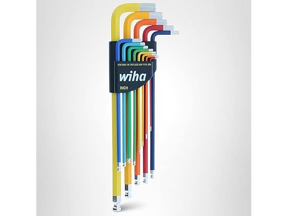 Wiha 66981 13pc Coded SAE Hex Key Allen Wrench Set