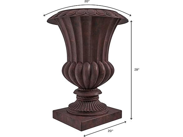 LeisureMod Lotus Stone Planter Burgundy