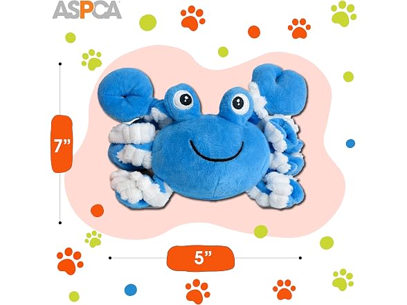 ASPCA 2 Pack Plush Dog Toy with Squeaker- Crabs