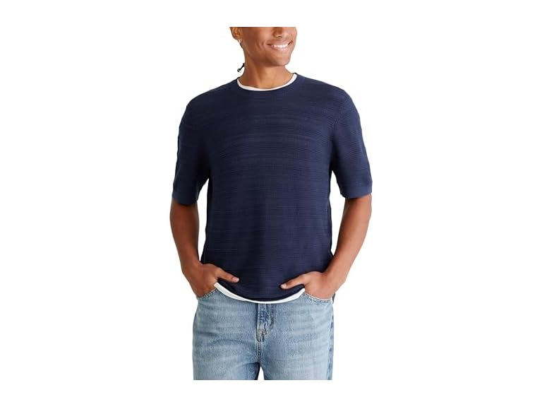 AEROPOSTALE Men's Horiztonal Textured Stripe Sweater Tee