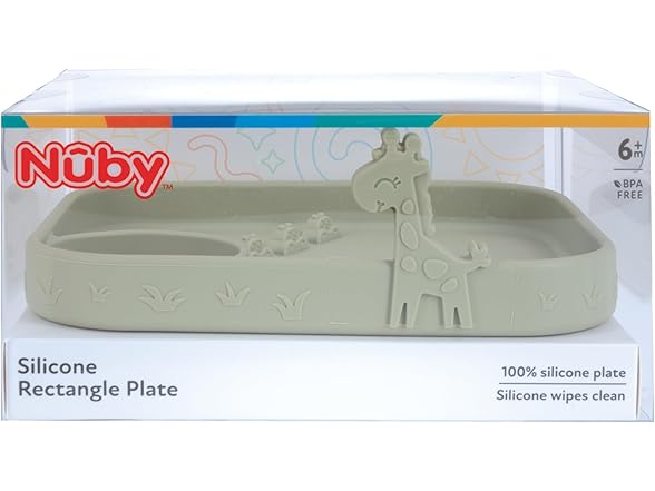 Nuby Giraffe Silicone Rectangle Plate