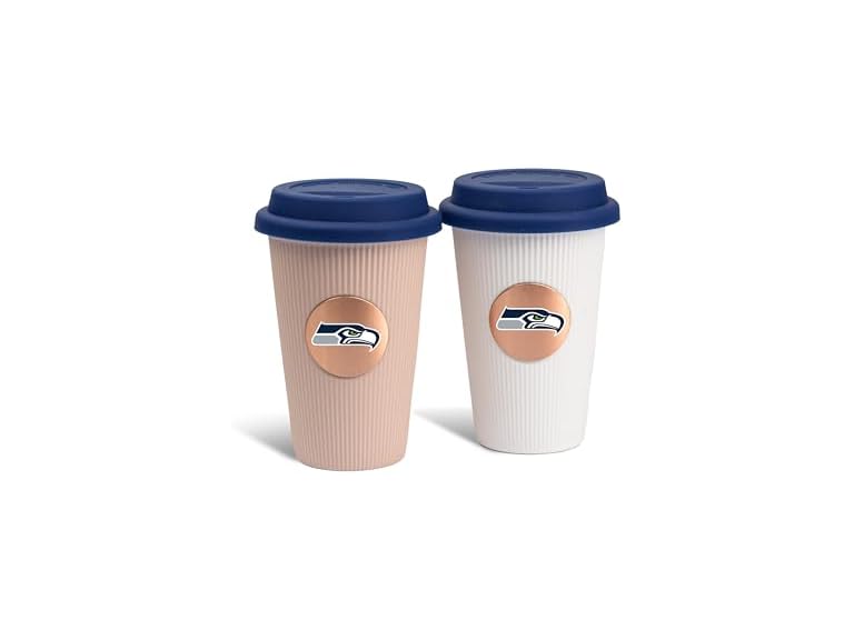 The Memory Company NFL Premium 2-Pack 12oz Ceramic Barista Cups – Officially Licensed Team Logo Coffee Mug Set