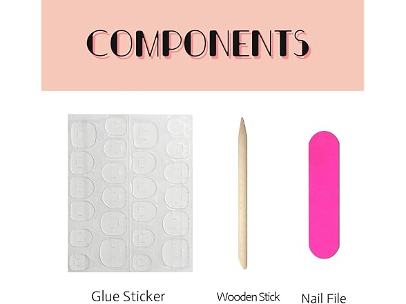 geyakal Long Press on Nails Square Pink Fake 