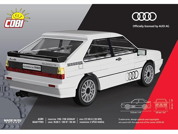 COBI Audi Quattro 1980, White, 79 Pieces