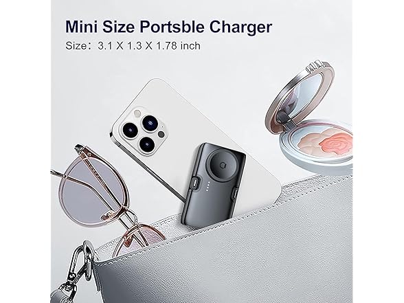 Wireless Watch Charger w/Built-in Foldable USB-C & Lightning Connectors for Phones