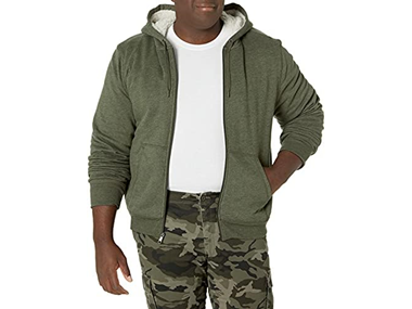 $10.99, Was $35, 68% Off! Amazon Essentials Men Sherpa Lined Sweatshirt dealfomo