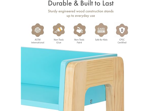 Humble Crew Kids Desk and Chair Set with Bookcase, Toddler Activity Table