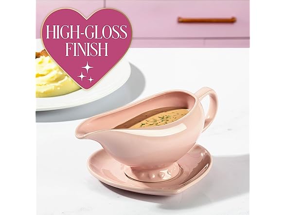Paris Hilton Gravy Boat w/Saucer Pink