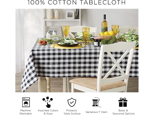 DII Buffalo Check Tablecloth 60x120 Lt Blue