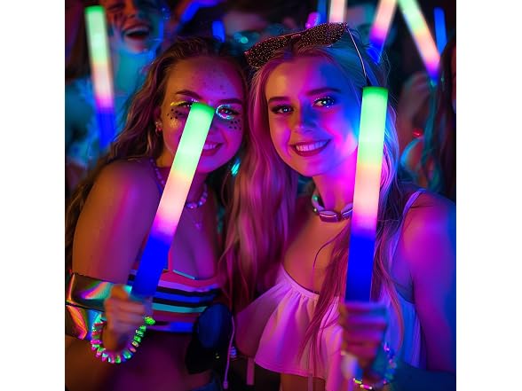 pelreame 55 Pcs LED Foam Glow Sticks