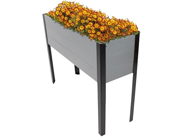 Sunnydaze Acacia Wood Raised Garden Bed with Legs