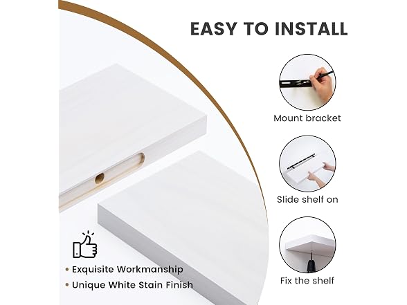 48 Inch Floating Shelves for Wall, Deep