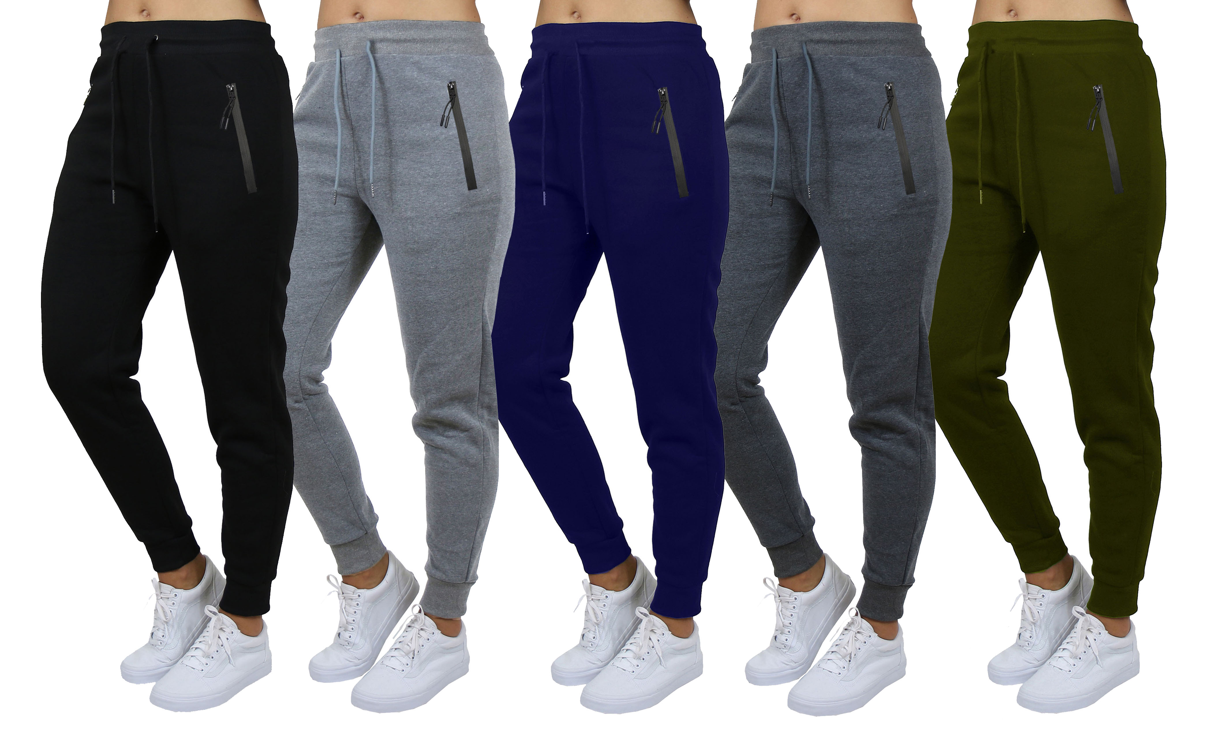 3Pk Asst Womens Fleece-Lined Jogger Pants - Gallery 9