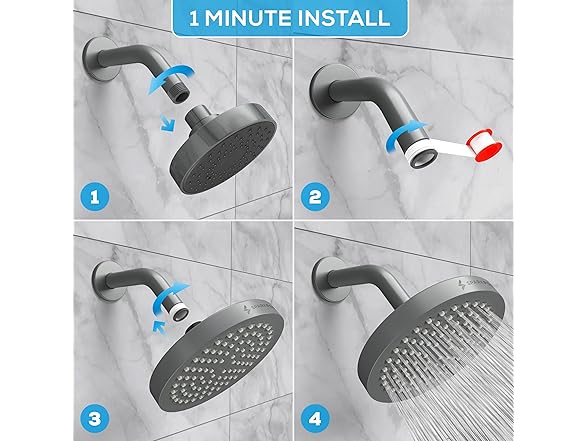 6" Round High Pressure Rain Shower Head
