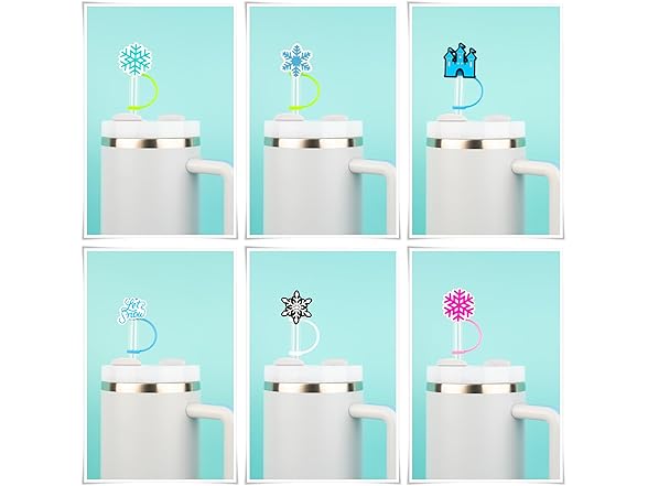 Snowflake Straw Cover Cap Silicone