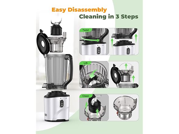 Cold Press Juicer Machine, 6.5" Wide Chute Masticating Juicer