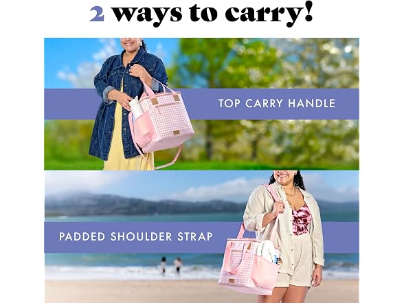 Fit & Fresh 24-Can Soft Cooler Bag, Pink Gingham