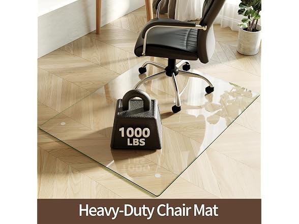 Koonmi 36" x 46" Upgraded Glass Chair Mat