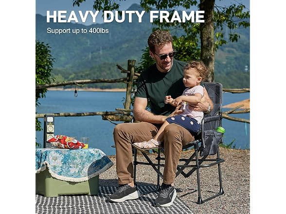 EVER ADVANCED Grey Camping Chair 2 Pack