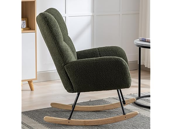 SPOFLYINN Nursery Wingback Glider Rocker