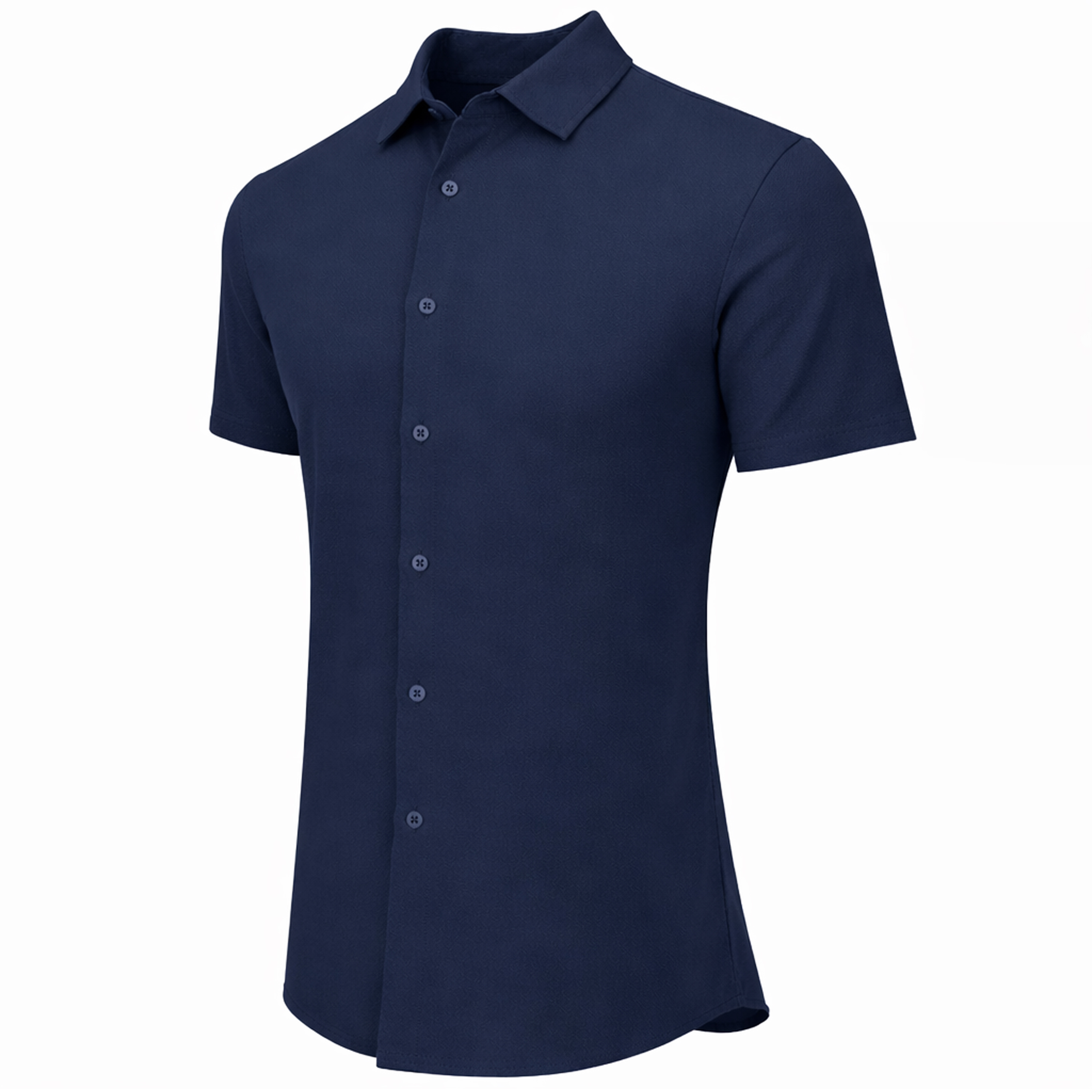 Mens S/S Knit Button Down Shirt - Gallery 16