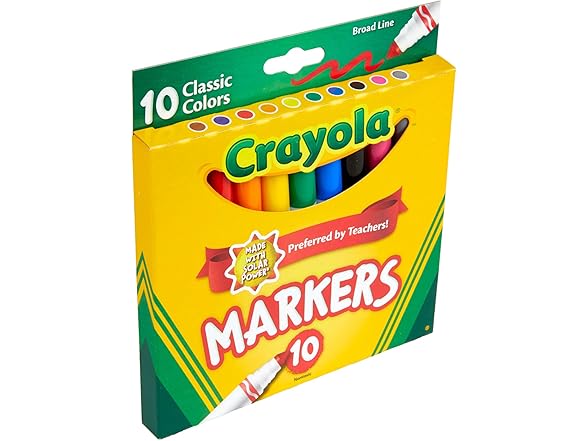 Crayola Broad Line Markers, Classic Colors 10 Count