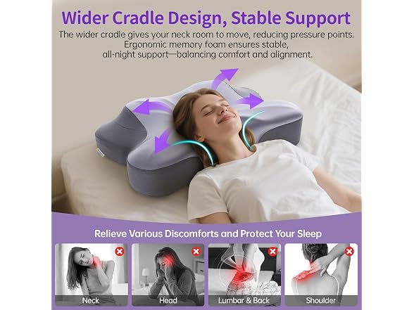 MOONOUU Side Sleeper Butterfly Pillow