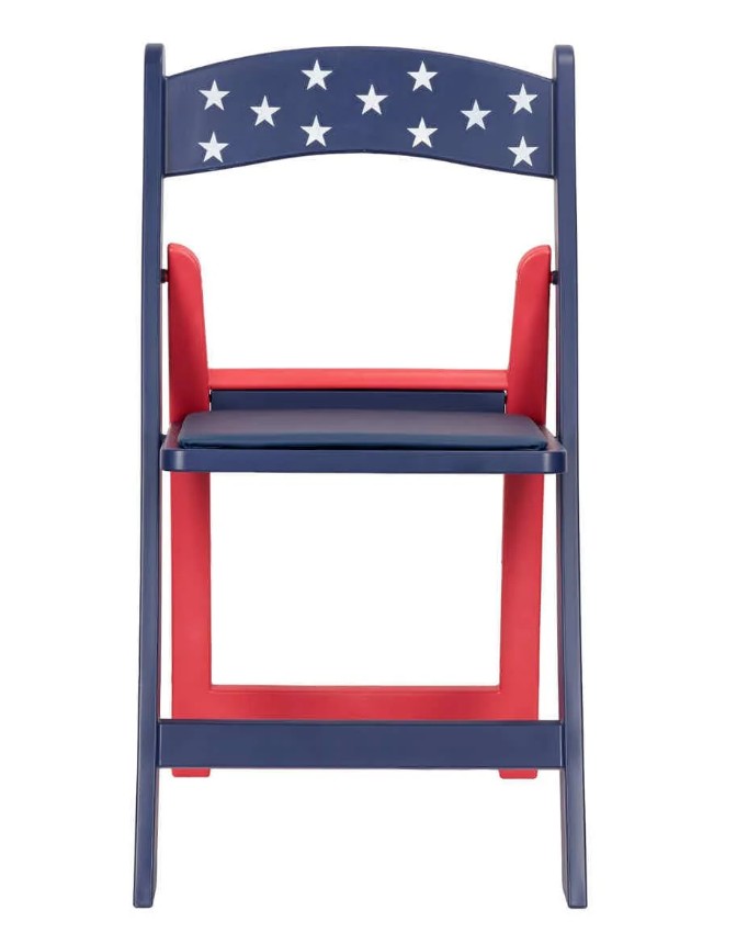 Red White and Blue Old Glory Resin Folding Chair, 4 Chair Pack - Gallery 8