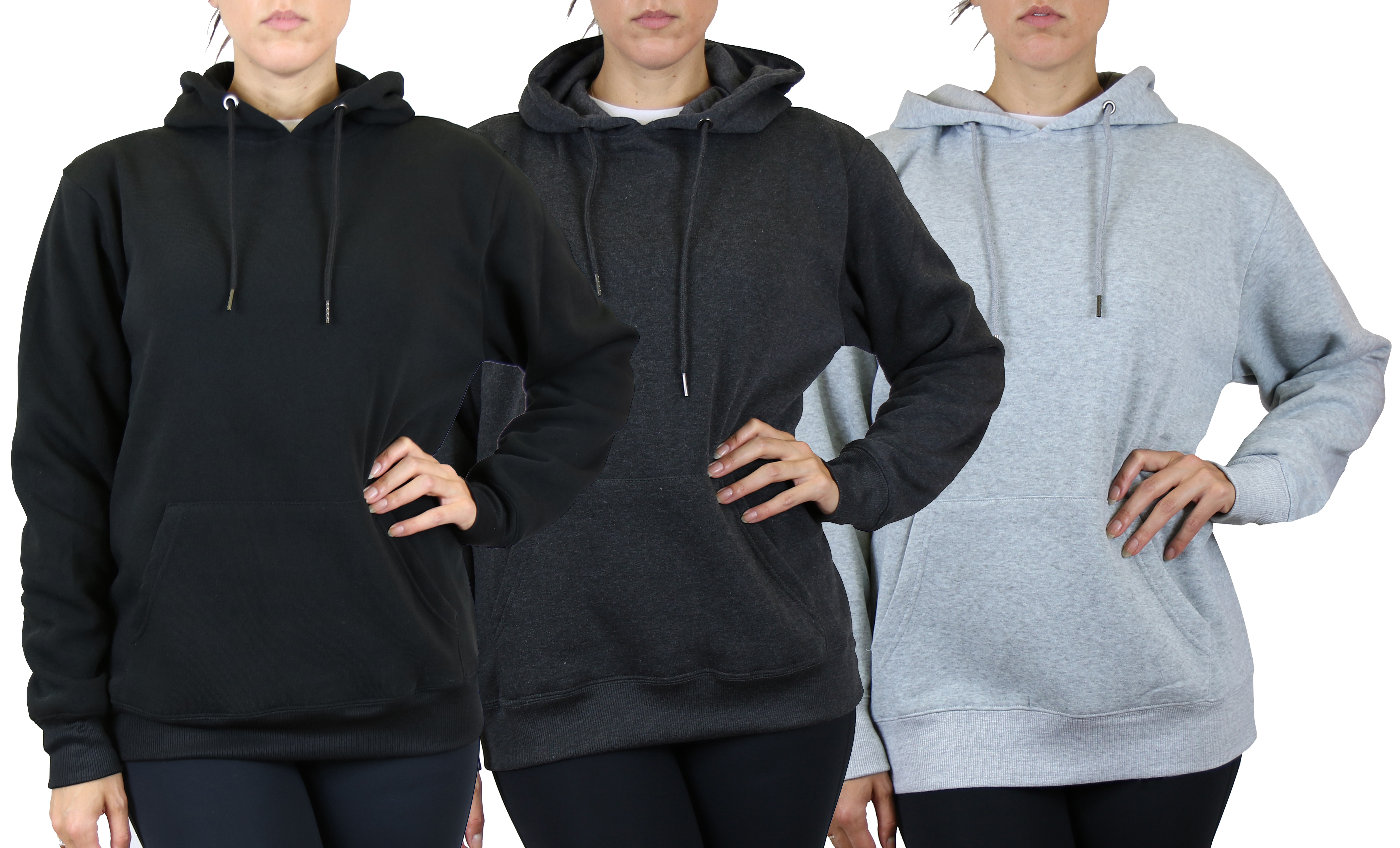 3Pk Womens Loose Fit Pullover Hoodie - Gallery 10