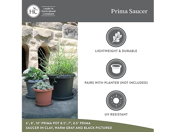 The HC Companies Round Prima Flower Pot Saucers