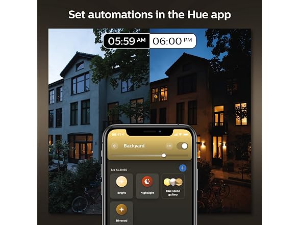 Philips Hue Lucca Outdoor Smart Wall Light, Black