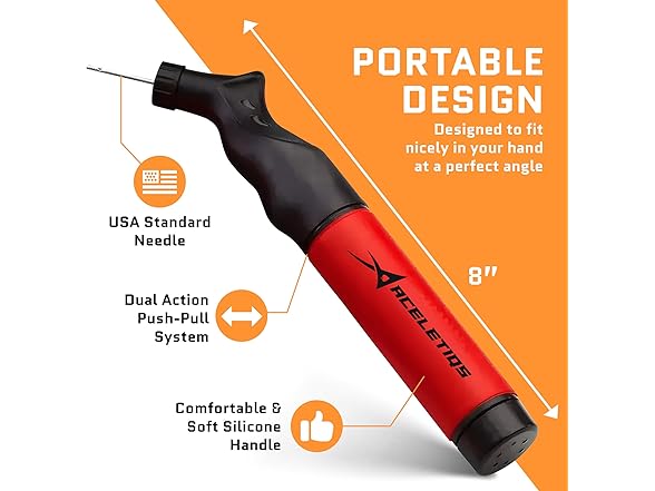 ACELETIQS Ball Pump for Sports Balls